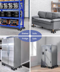 2000 lb heavy duty furniture dolly with groove design, carbon steel panel movers under sofa, fridge, safe, and shelves