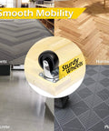 Sturdy wheel of ✝️ 50952 1000 lbs. Capacity 24 in. x 16 in. Hardwood Furniture Moving Dolly shown on various floor types