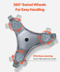 Top view of a steel tri-dolly with 360° PP swivel wheels, part of the Furniture Dolly, 4 Pack 6-Inch Steel Tri-Dolly set for easy handling.