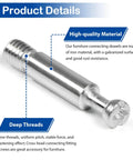 Close-up of 16Pcs 35mm Galvanized Iron Connecting Fittings M6 Dowels Screws Fasteners For Cabinet Drawer Dresser Wardrobe Panels