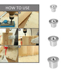 Instructional guide on using Twenty Piece Panel Furniture Positioning Dowel Pin Kit For Cabinets And Woodworking with example pins shown