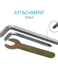 Attachment tools included in 150Pcs M6 Hardware Replacement Kit for baby crib and furniture, showing hex key and flat wrench.