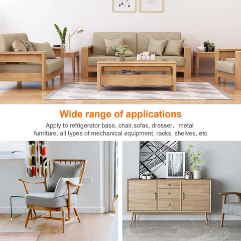 Living room setup showcasing furniture supported by Beefy And Adjustable Furniture Levelers Three Eighths Inch UNC Thread Feet.