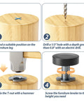 Installation guide for 12 Pack Furniture Leveling Feet With T Nuts One Quarter Inch 20 UNC Thread Adjustable Levelers MROCO
