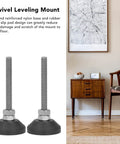 Furniture Leveling Feet 2 Pieces M6 Threaded Adjustable Levelers And Leg Extenders For Cabinets Sofas Tables And Chairs Raiser With 50mm Height Adjustment shown in a living room setting.