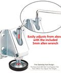 Heavy Duty 8 Pack Furniture Leveling Feet With Lock Nuts For Tables Cabinets Workbenches Shelving Units And More Adjustable 3/8-16 Thread Levelers In Plated Steel For Stable Level Surfaces with 5mm allen wrench