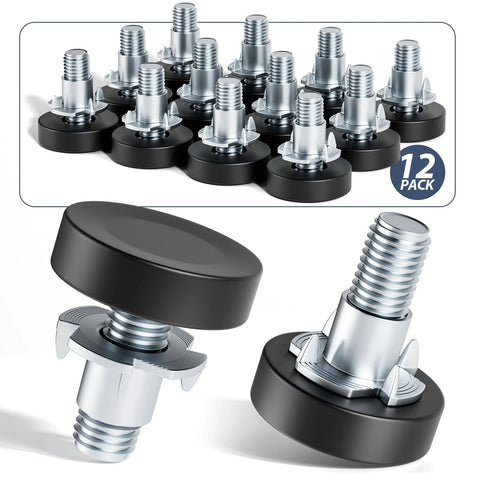 12 Pack Furniture Leveling Feet With T Nuts One Quarter Inch 20 UNC Thread Adjustable Levelers for Tables Chairs MROCO