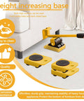 Heavy Duty Furniture Lifter And Dolly Set With Wheels For Pallets 1322 Lbs Load Capacity Adjustable Appliance Rollers For Table Refrigerator Cabinet Yellow lifting a sofa