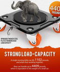 Furniture Mover Ultra Plus with 10 Wheels – All-New Double-Wheel Design, Full Carbon Steel Heavy Duty Dolly supporting elephant visual