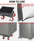 Instructions for using 4 Pack Heavy Duty Furniture Mover With Wheels Dolly Sliders Lifters Tool Set for Moving Refrigerator Sofa Cabinet 1600 Lbs