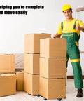 Person using ✝️ 12 Pcs Furniture Mover Dolly 3 Wheels Dolly Steel Furniture Mover with Wheels 200 Lbs Load Capacity for boxes in home