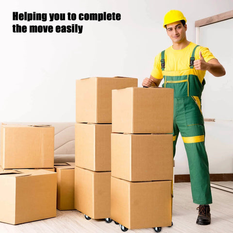 Person using ✝️ 12 Pcs Furniture Mover Dolly 3 Wheels Dolly Steel Furniture Mover with Wheels 200 Lbs Load Capacity for boxes in home