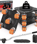 Furniture Mover Ultra Plus with 10 Wheels – All-New Double-Wheel Design, Full Carbon Steel Heavy Duty Dolly with Auxiliary Lifter, 4409 LBS
