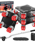 ✝️ Furniture Mover Ultra with 8 Wheels – Upgraded Double-Wheel Design, Carbon Steel Panel Heavy Duty Dolly, lifter, and accessories displayed