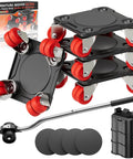 Stack of Furniture Mover Ultra with 8 Wheels, double-wheeled low-profile dolly with auxiliary lifter, full carbon steel panels