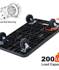 Furniture Movers Dolly With Wheels - 200 lb. Capacity showing black frame, 360° rotation, dual ball bearing wheels for smooth motion