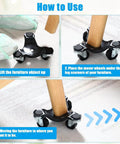 How to use 4pcs Furniture Moving Dolly Set with 3 Wheel Steel Tri Dollies to lift and move furniture easily.