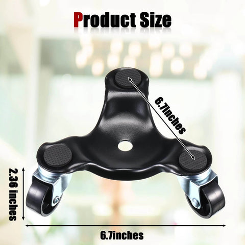 Product size of 4pcs Furniture Moving Dolly Set with 3 Wheel Steel Tri Dollies showing 6.7 inches width and 2.36 inches height.