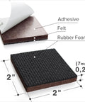 Non Slip Furniture Pads For Hard Floors 16 Premium Self Adhesive Rubber Grippers Two Inch Furniture Feet Floor Protectors