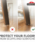 Non Slip Furniture Pads For Hard Floors 16 Premium Self Adhesive Rubber Grippers Two Inch Furniture Feet Floor Protectors That Prevent Slipping And Scratches Keep Sofas Chairs And Desks In Place shown preventing scratches on wood floor