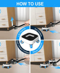 Instructions showing how to use Heavy Duty Furniture Sliders With Wheels 360 Degree Rotatable Movers Dolly for moving furniture.