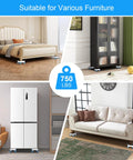 Heavy Duty Furniture Sliders With Wheels 360 Degree Rotatable Movers Dolly shown under bed, wardrobe, fridge, sofa