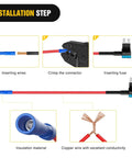 Installation steps for Add A Circuit Fuse Adapter Kit For 12V Cars Trucks And Boats With Dual Fuse Holders