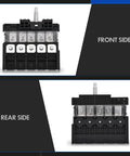 Front and rear view of Durango And Grand Cherokee Fuse Block Replacement Kit, 12V Power Distribution Module, with heavy duty housing