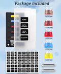 12V Four Circuit Fuse Block Kit with Waterproof Marine Fuse Panel, LED Indicators, and Assorted Fuses, Screws for Installation