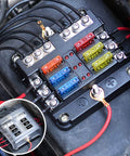 Installed Six Way 12V Fuse Box With LED Indicator Waterproof ATO ATC Fuse Block For Marine Boat Car Truck 24V Compatible Beefy Electrical Panel With Quick Blow Warning Light