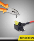 12V Car Add A Circuit Fuse Tap Adapter With ACN Blade Dual Slot Low Profile Mini Fuse Holder Pack Of 10 installed view with pliers