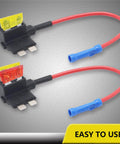 10 Pack 12V Car Add A Circuit Fuse Tap Adapter Kit With Dual Slot ATO ATC Blade Fuse Holders And Ten 10A And 20A Fuses Easy No Splice Install