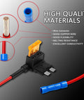 Close-up of 16 Pack Car Add A Circuit Fuse Tap Kit With Four Tap Types Standard Mini Micro2 And Low Profile 12V Fuse Taps for Cars
