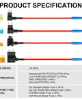 16 Pack Fuse Tap Kit For Cars Trucks Boats With Dual Slot Fuse Holder Upgraded 12V Car Add A Circuit Jumper Adapters