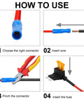 Instructions for using 16 Pack Fuse Tap Kit For Cars Trucks Boats With Dual Slot Fuse Holder Upgraded 12V Car Add A Circuit Jumper Adapters