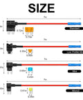 16 Pack Fuse Tap Kit For Cars Trucks Boats With Dual Slot Fuse Holder showing standard, low profile mini, mini, and Micro2 sizes.