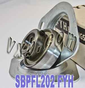 FYH Bearing SBPFL202 15mm Stamped oval 2 bolt Flanged Mounted Bearings - VXB Ball Bearings