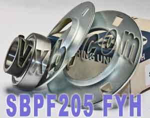 FYH SBPF205 25mm Stamped round 3 Bolts Flanged Mounted Bearings - VXB Ball Bearings