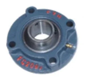 FYH UCFC-214 70mm Round Flanged Bearing Mounted Bearing showing cylindrical bore and four-bolt flange design.