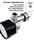 Water Pressure Regulator Valve With Gauge For G One Quarter Inlet And Outlet Adjustable Reducer Zinc Alloy Construction