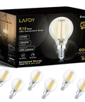 Box of G16.5 Globe LED Candelabra Bulbs 60W Equivalent Dimmable Soft White 2700K Clear Glass 90+ CRI 120V E12 Small Base