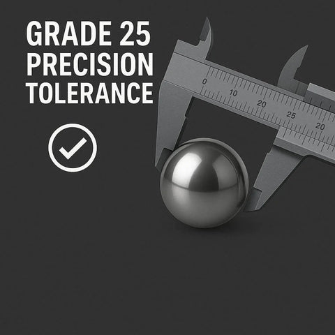 Two Pack One And One Quarter Inch Diameter 440 Stainless Steel Bearing Balls G25 Precision Grade For Industrial Machinery Mechanical Projects And Hobby Use Tough Workhorse with caliper measurement