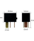 2 Pack G8HL-H71 AC And Starter Relay Compatible With Crosstour CR-V CR-Z Element Insight Odyssey Pilot Acura TL TSX MDX Built Tough Made In USA For Reliable HVAC And Electrical Relay Replacement OEM Grade Long Lasting Performance, side view with dimensions