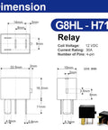 Dimension diagram of Two Pack Automotive Relay G8HL H71 12VDC Compatible with Honda Accord 2003 2014 Civic 2006 2014 Acura MDX CRV CRZ Element