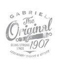 Vintage style logo reading 'Gabriel The Original Going Strong Since 1907 Legendary Shocks & Struts' in grey text.