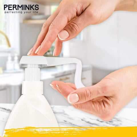 Hand using 1 Gallon Pump Dispenser - Gallon Pump for Shampoo, Detergent, Lotion & Body Wash, Liquid Dispenser Pump for Condiments