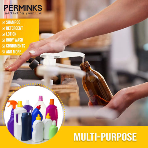 Person using 1 Gallon Pump Dispenser - Gallon Pump for Shampoo, Detergent, Lotion & Body Wash, Liquid Dispenser Pump for Condiments