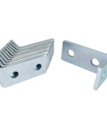Three hole ninety degree L shaped fitting bracket for metal framing delivers quick, solid corner connections compatible with half inch bolts in one and five eighths inch strut channel, 12 pack.