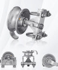Sliding Gate Rollers Five Inch Wheel Size Galvanized Steel Hardware Kit For Two Inch Gate Frame And One Seven Eighths Inch Or One Five Eighths Inch Track Pipe Includes Double U Bolt For Chain Link Gates Pack Of One