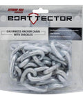 Packaging of Extreme Max 3006.6572 BoatTector Galvanized Steel Anchor Lead Chain - 5/16" x 5' with 3/8" Shackles displayed.
